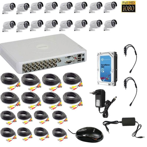 HIK HD-TVI 16Ch HiResDVR 16 Cam Base Kit